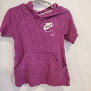 Nike Girls Purple Short-Sleeve Hooded Sweatshirt